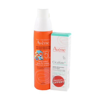 Pack Avène spray solaire SPF50+ pour enfant + crème Cicalfate offerte