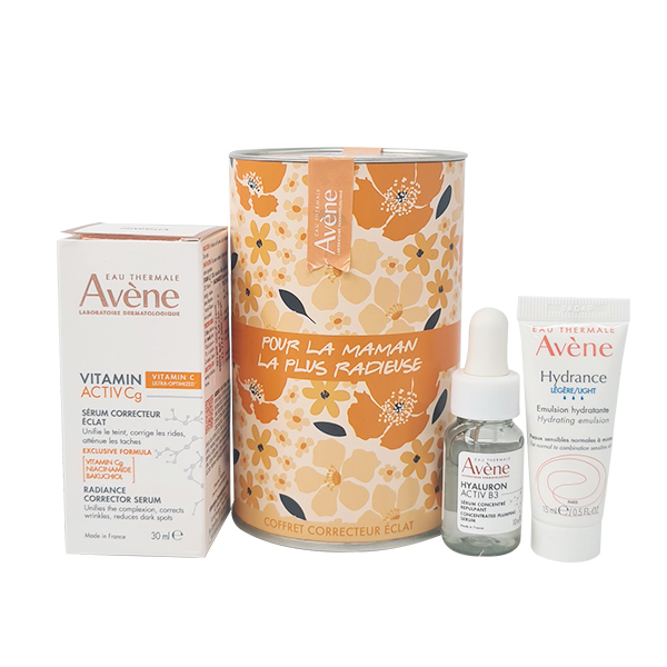 Pack Avène Vitamine Cg, Hyaluron B3 et Crème Hydrance pour peau éclatante