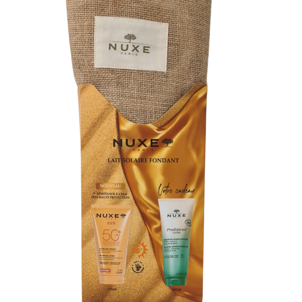 Pack NUXE Sun Lait Fondant SPF50 + Prodigieux Neroli Douche Néroli 200ml & sac cadeau Pack NUXE Sun Lait Fondant SPF50 + Prodigieux Neroli Douche Néroli 200ml & sac cadeau