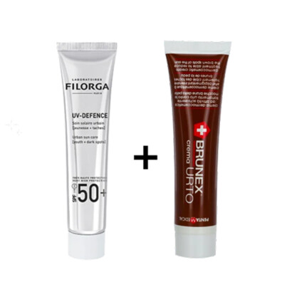 Filorga Ecran UV Defence SPF50+ et Brunex Urto Crème Dépigmentante Anti-Taches