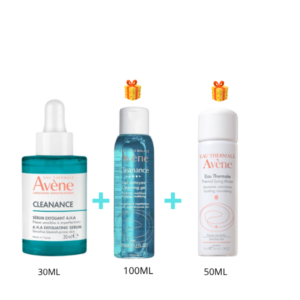 Pack Avène Cleanance: Sérum Exfoliant AHA 30 ml + Gel Nettoyant et Eau Thermale Offerts